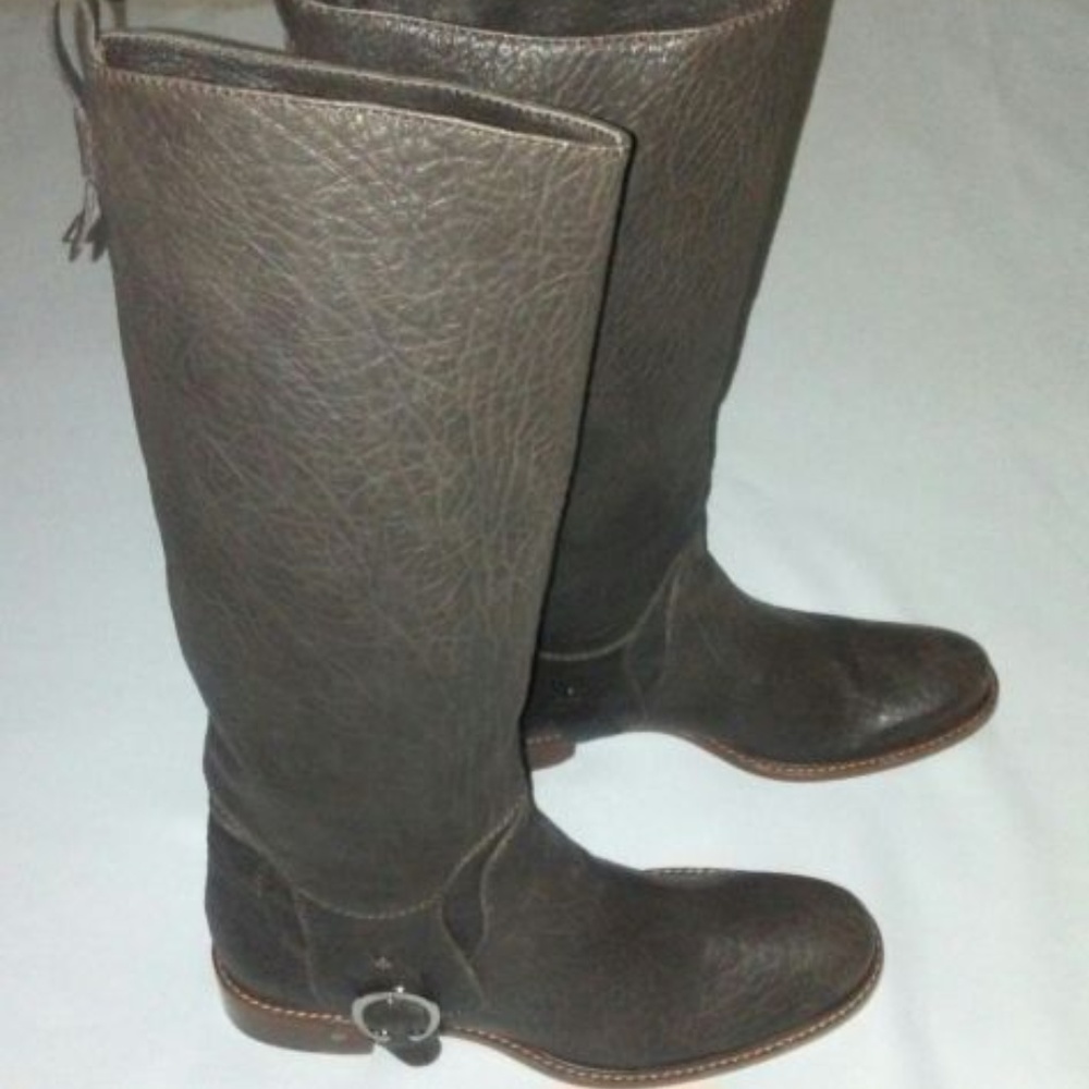 Celine Women Flat Brown Leather Boots US 10.5